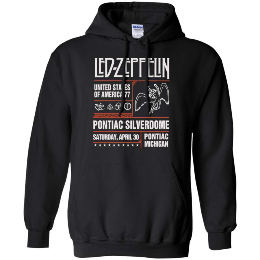 Led Zeppelin Pontiac Silverdome Black Pullover Hoodie