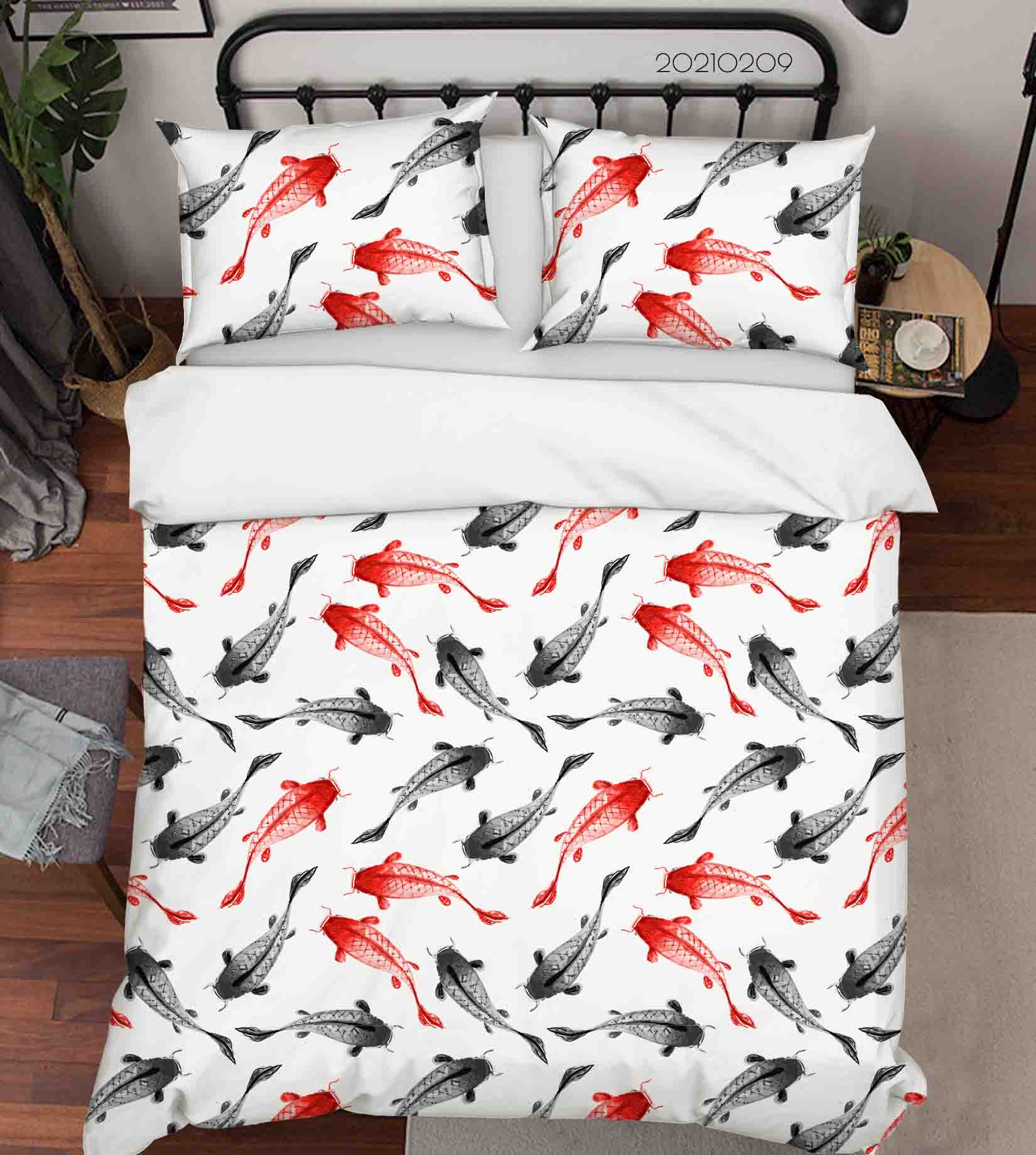 3D Hand Drawn Animal Goldfish Quilt Cover Set Bedding Set Duvet Cover Pillowcases 235