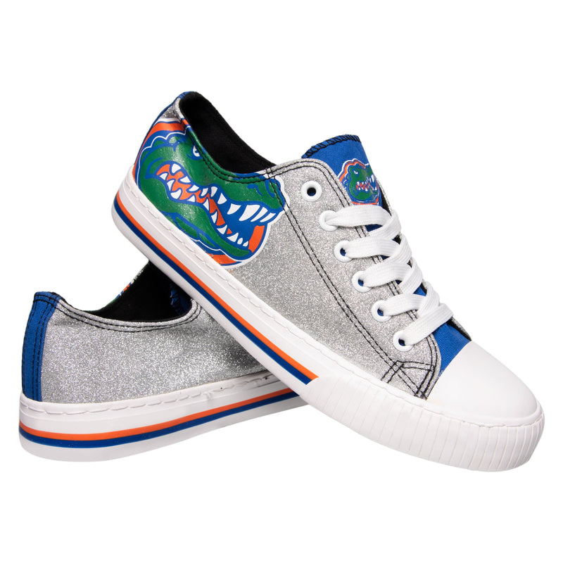 Florida Gators NCAA Womens Glitter Low Top Canvas Shoes