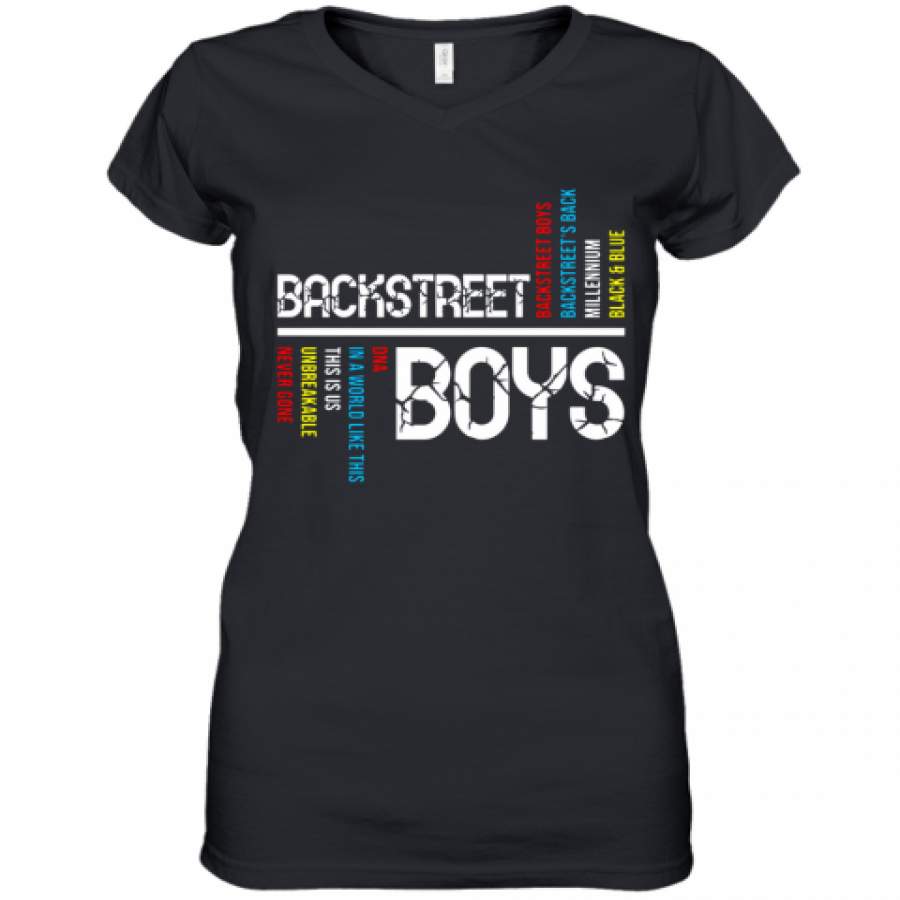 Backstreet Boys Backstreet'S Back Millennium Black And Blue Women's V-Neck T-Shirt