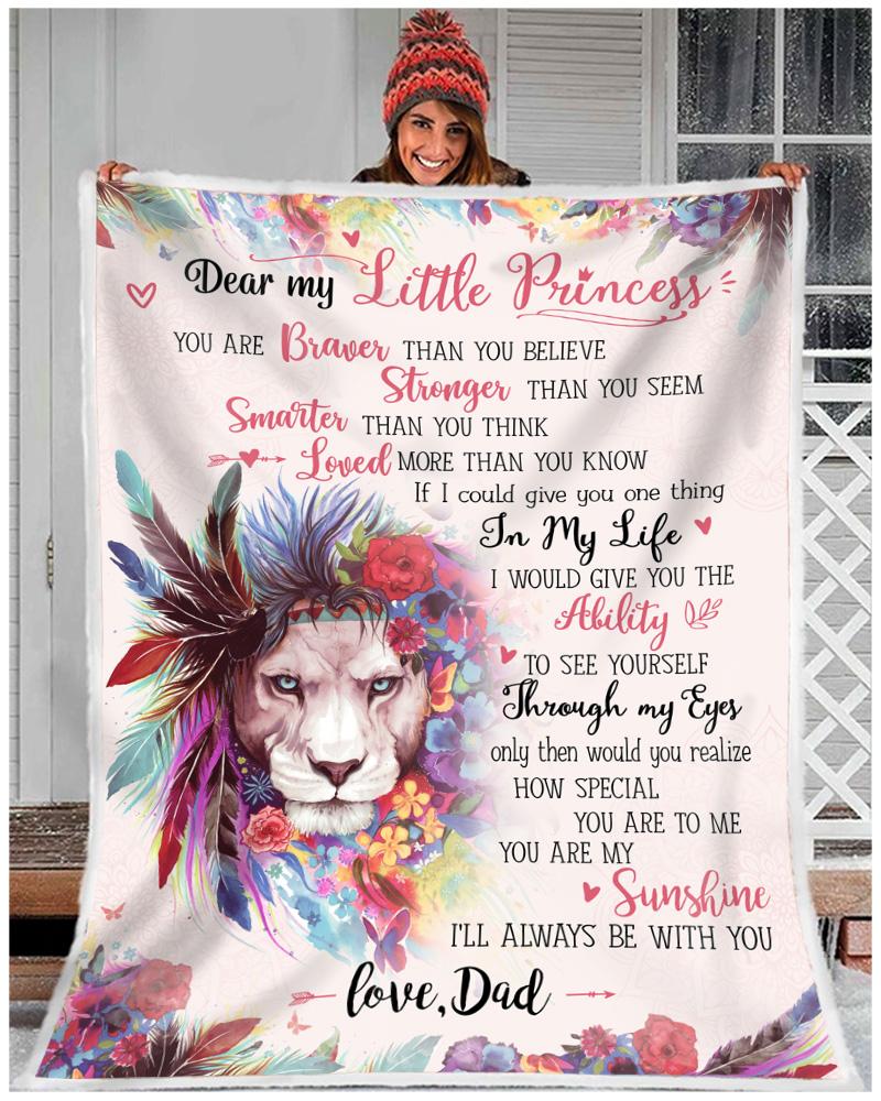 Animal I’Ll Be With You Dad To Daughter Lion Blanket