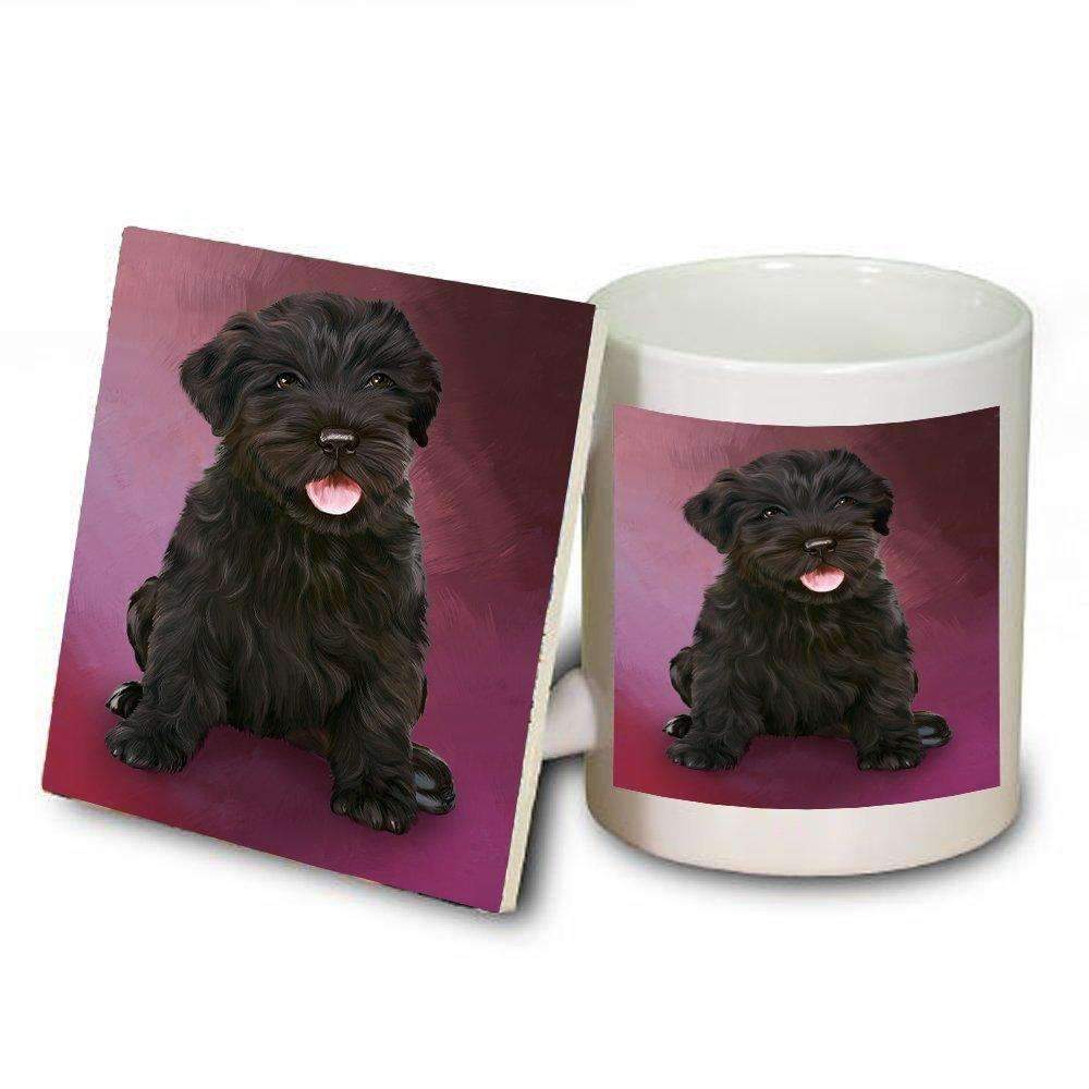 Black Russian Terrier Puppy Dog Mug And Coaster Set