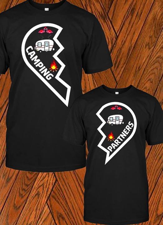 Couple Shirts Camping Partners Matching Couple, Valentine Gifts Graphic Unisex T Shirt, Sweatshirt, Hoodie Size S – 5XL