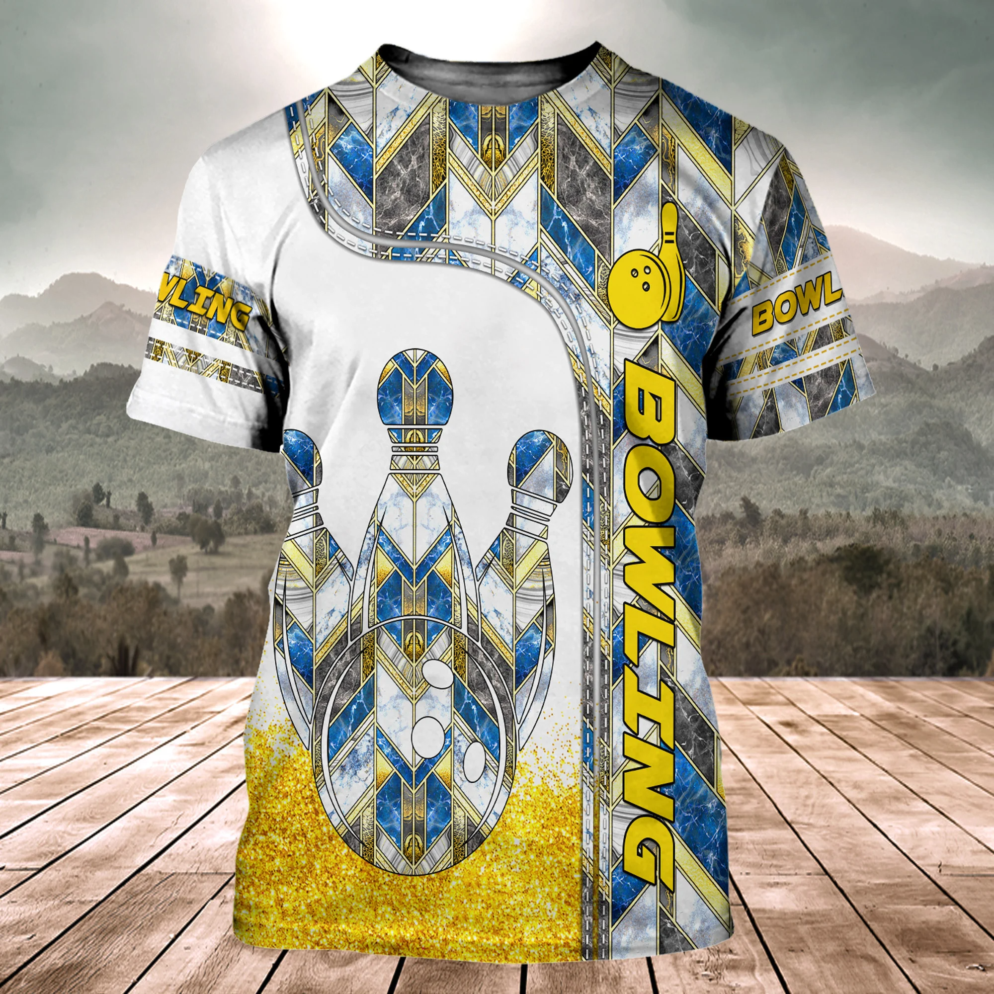 Bowling Diamond 3D Unisex Shirt Men Women Present Bowling Players Coolspod