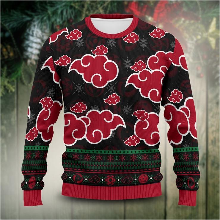 Akatsuki Cloud Naruto Anime Ugly Christmas Sweater