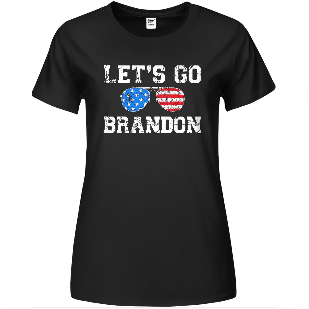 Lets Go Brandon Shirt Retro Usa Glasses Funny Men Women Premium Womens T Shirts