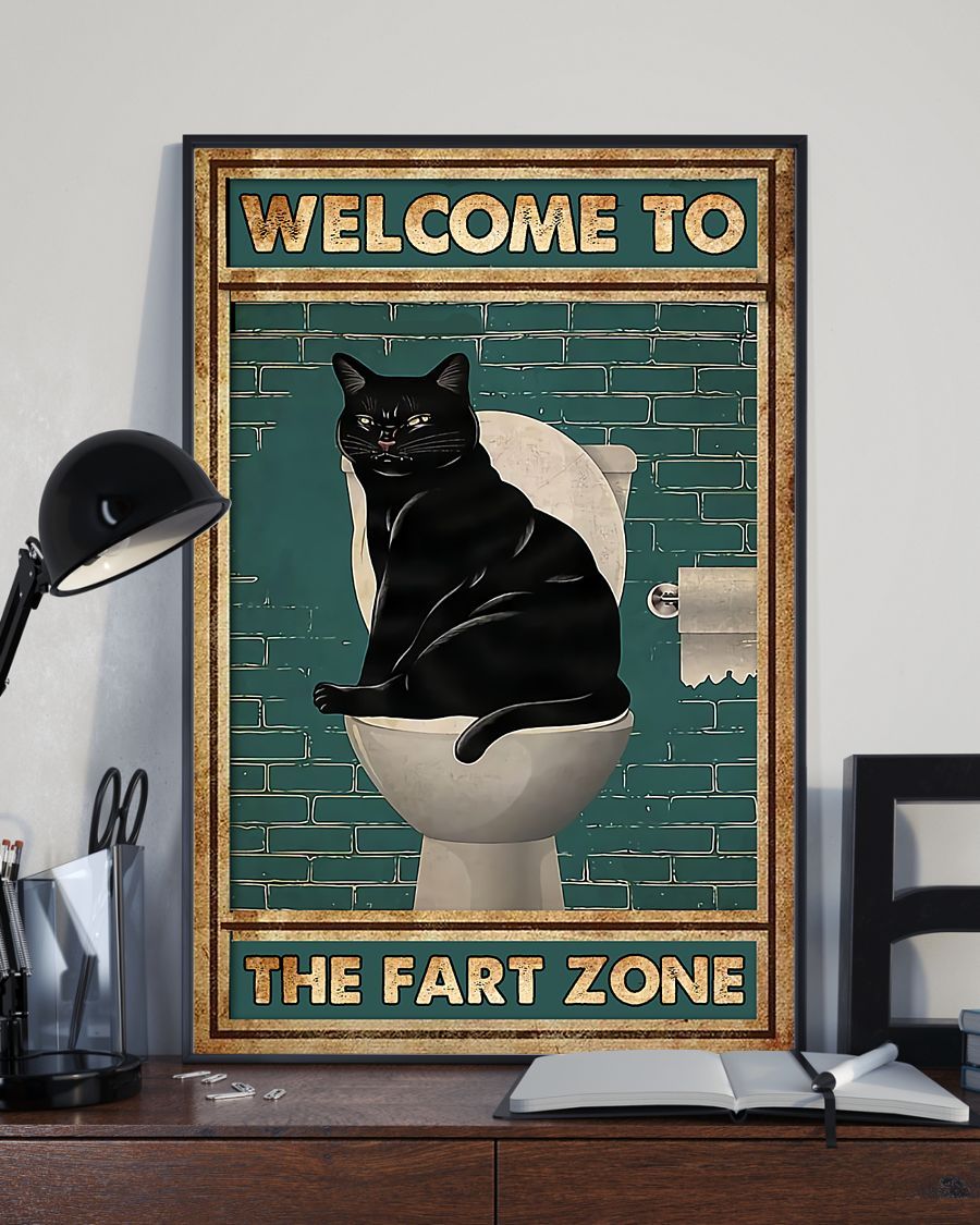 Black Cat – Welcome To The Fart Zone Poster And Canvas, Wall Decor ...