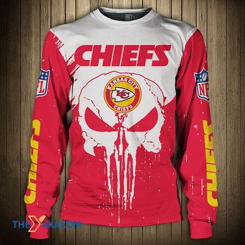 Kansas City American Football Team Road Super Bowl Skull Print Gift For Fan Sweatshirt Long Sleeve Crewneck Casual Pullover Top