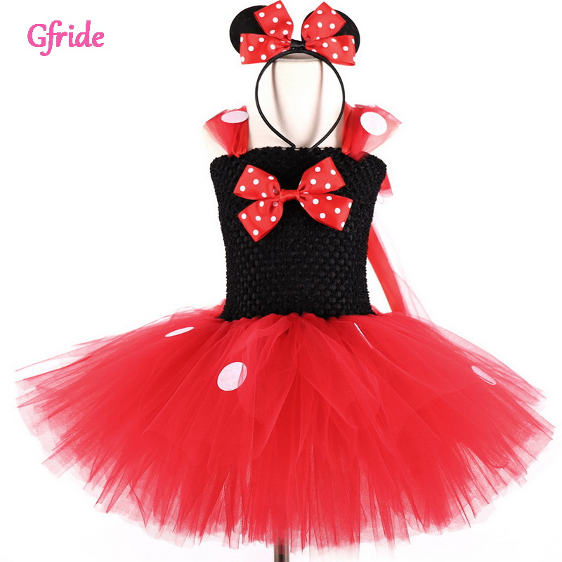 Baby Girls Mouse Costume Ballet Tutu Dress Summer Kids Mini Tulle Dress Children Christmas Birthday Party Cartoon Clothing alx