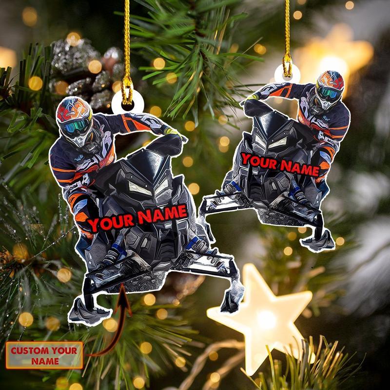 Personalized Snowmobile Name Custom Shaped Ornament