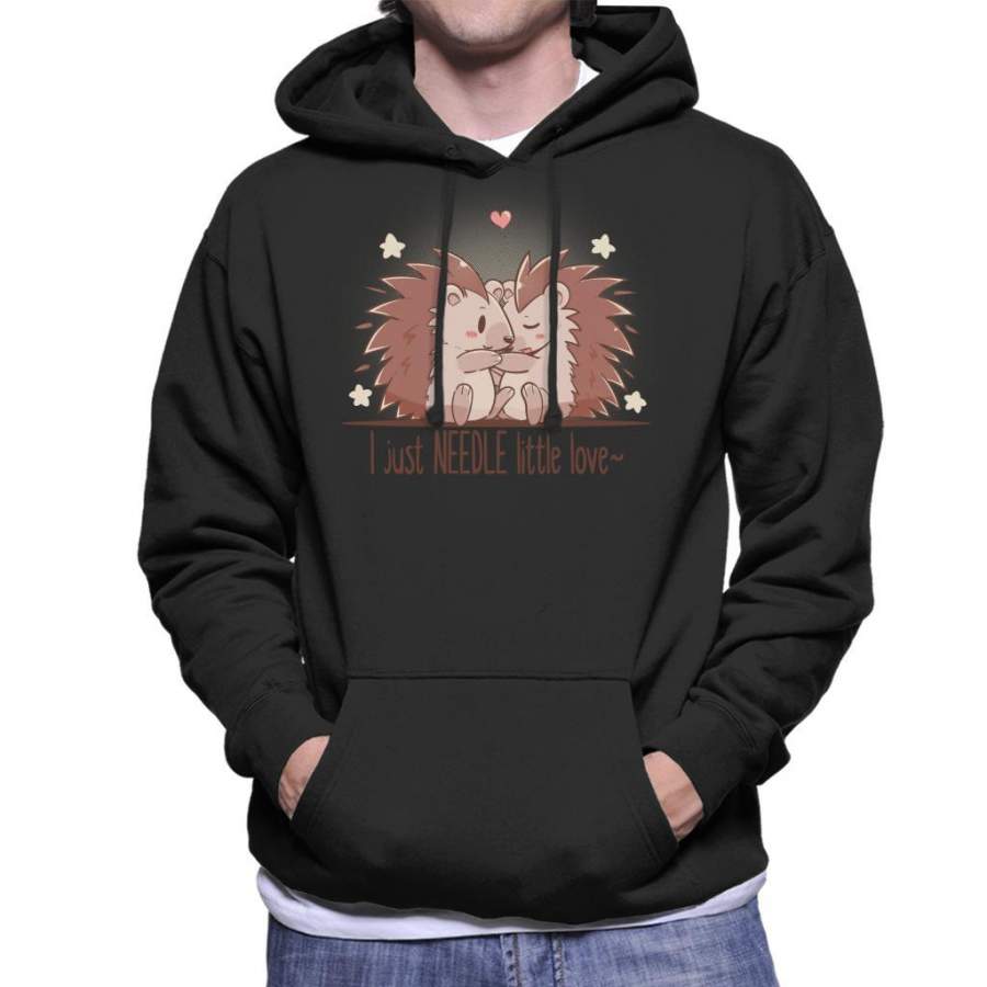 I Just Needle Little Love Hedgehogs Men’s Hooded Sweatshirt