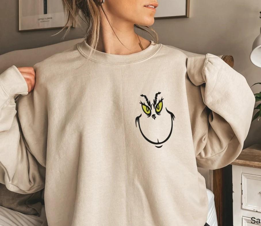 Grinch Sweatshirt, Christmas Sweatshirt, Jolly Christmas Sweatshirt, Grinch Christmas Sweatshirt Sweater