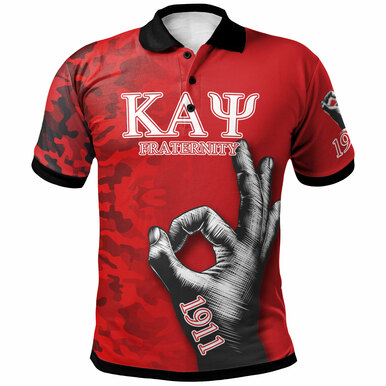 Kappa Alpha Psi Polo Shirt – Custom Fraternity Hand Gesture Camouflage Patterns Polo Shirt