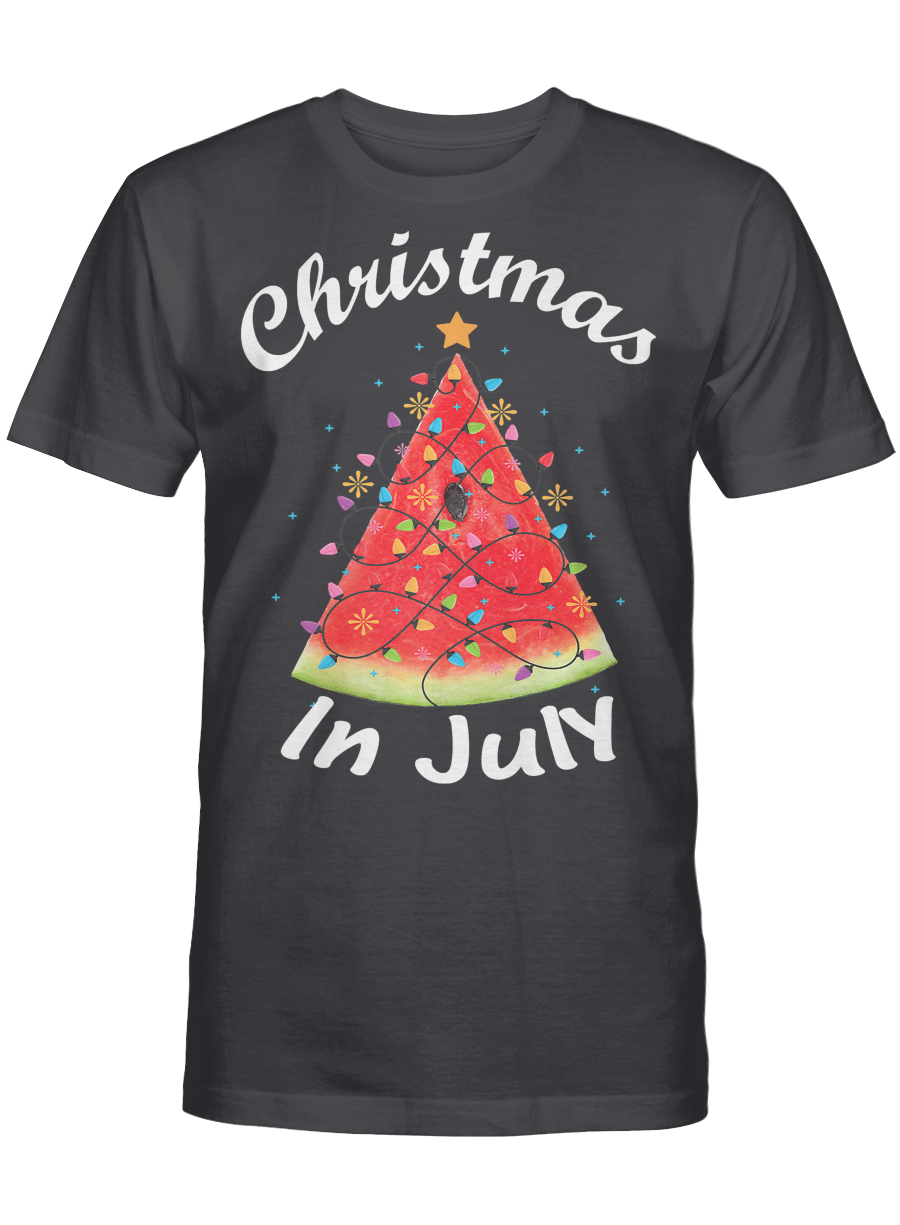 AmazeStyleZ Santa’s Reindeer, Ugly Christmas Sweater, Christmas Gift Ideas, Christmas In July T-Shirt Melon Christmas Tree Summer Shirt Premium T-Shirt