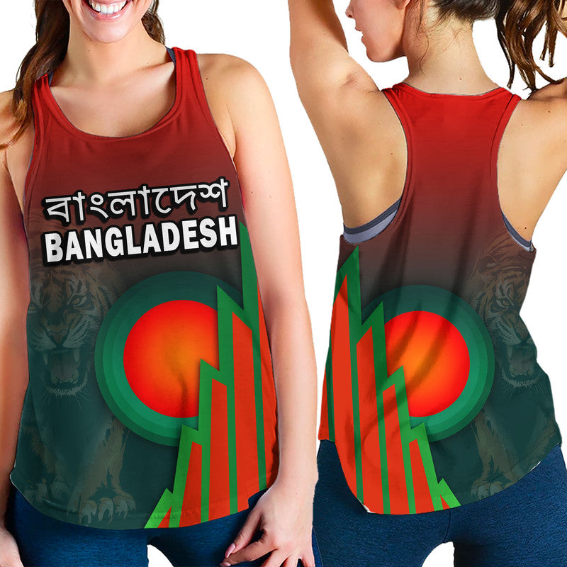 Bangladesh Bangla Tigers Cricket Women Racerback Tank Tigers And Bangladesh Flag Lt9