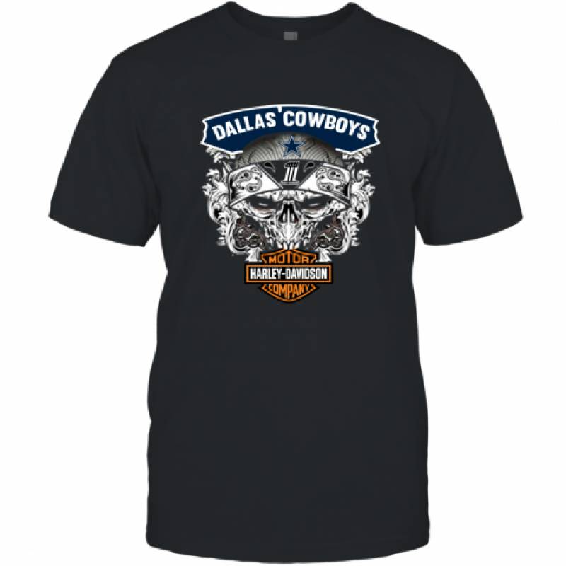 Skull Dallas Cowboys Harley Davidson T-Shirt