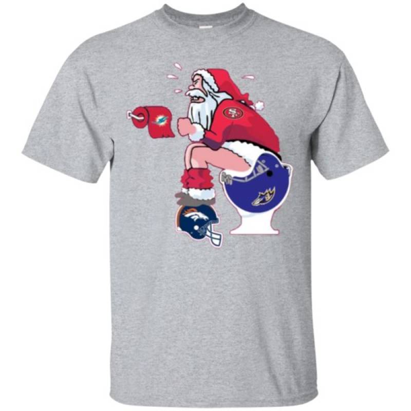 Buy San Francisco 49ers Santa Claus Toilet Funny Christmas Shirt