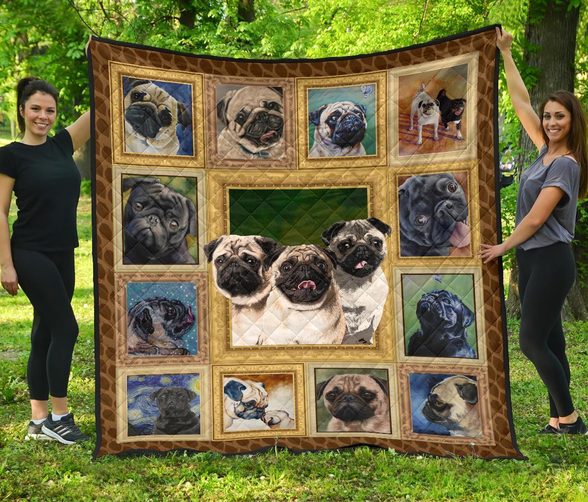 Pug Dog Quilt Blanket Amazing For Who Love Dog