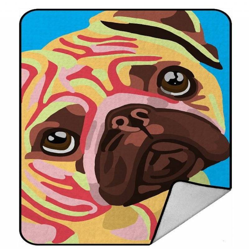 Pug Puppy CLT2412126N Sherpa Fleece Blanket