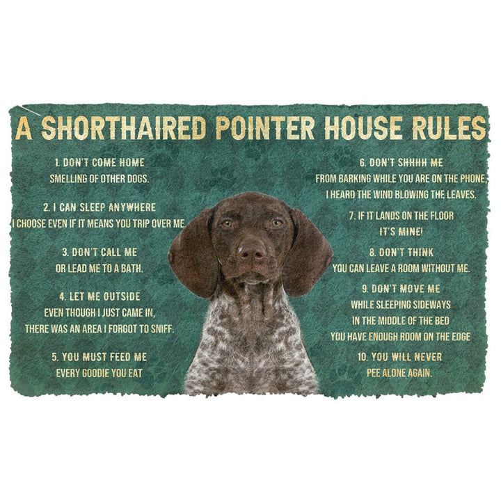 Waybackapparel House Rules German Shorthaired Pointer Dog 3D Doormat