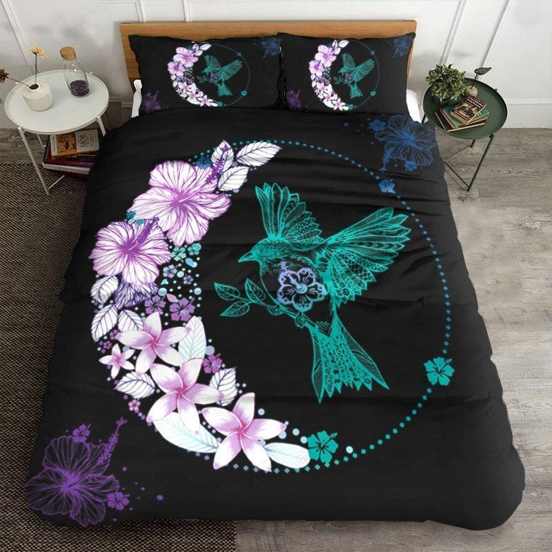 Hawaiian Colorful Flower Hummingbird Bedding Set – AH – J4