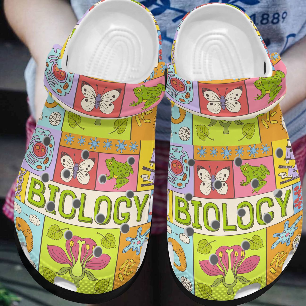 Biology Personalized Clog, Custom Name, Text, Color, Number Fashion Style For Women, Men, Kid, Print 3D Biology Pattern