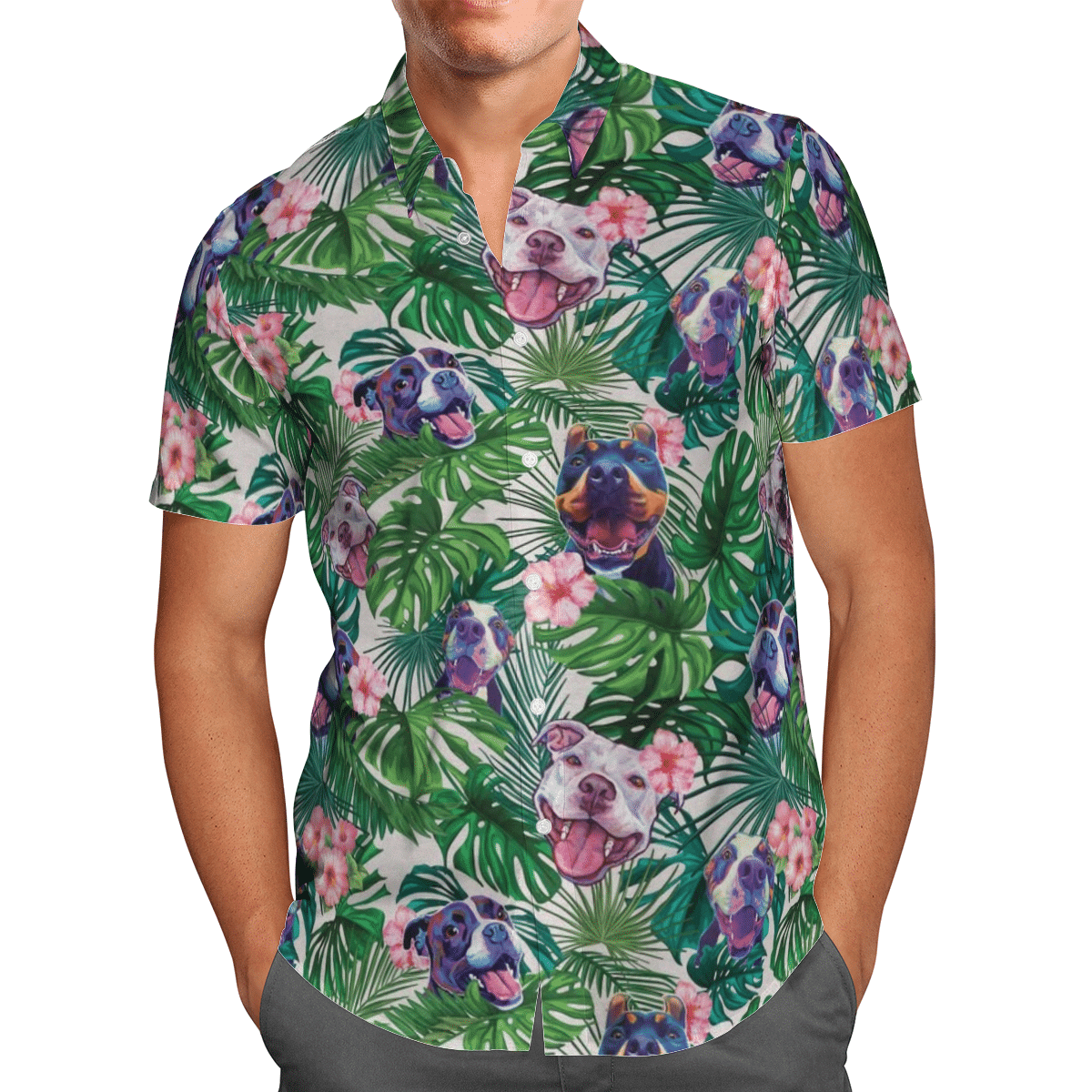 American Pit Bull Terrier Hawaiian Shirt