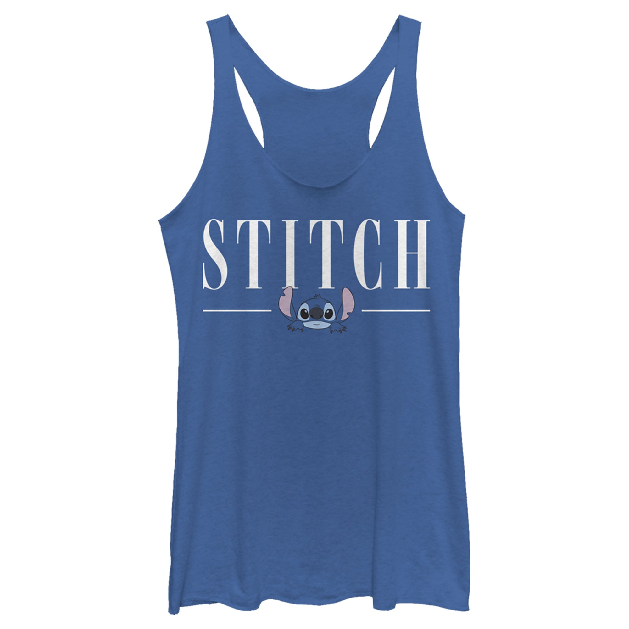 Women’S Lilo & Stitch White Script Face Racerback Tank Top