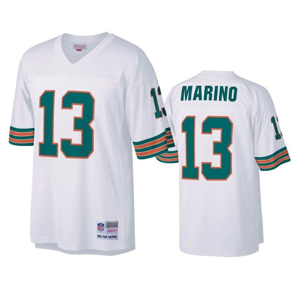 Miami Dolphins Dan Marin White Legacy Replica 3D Jersey