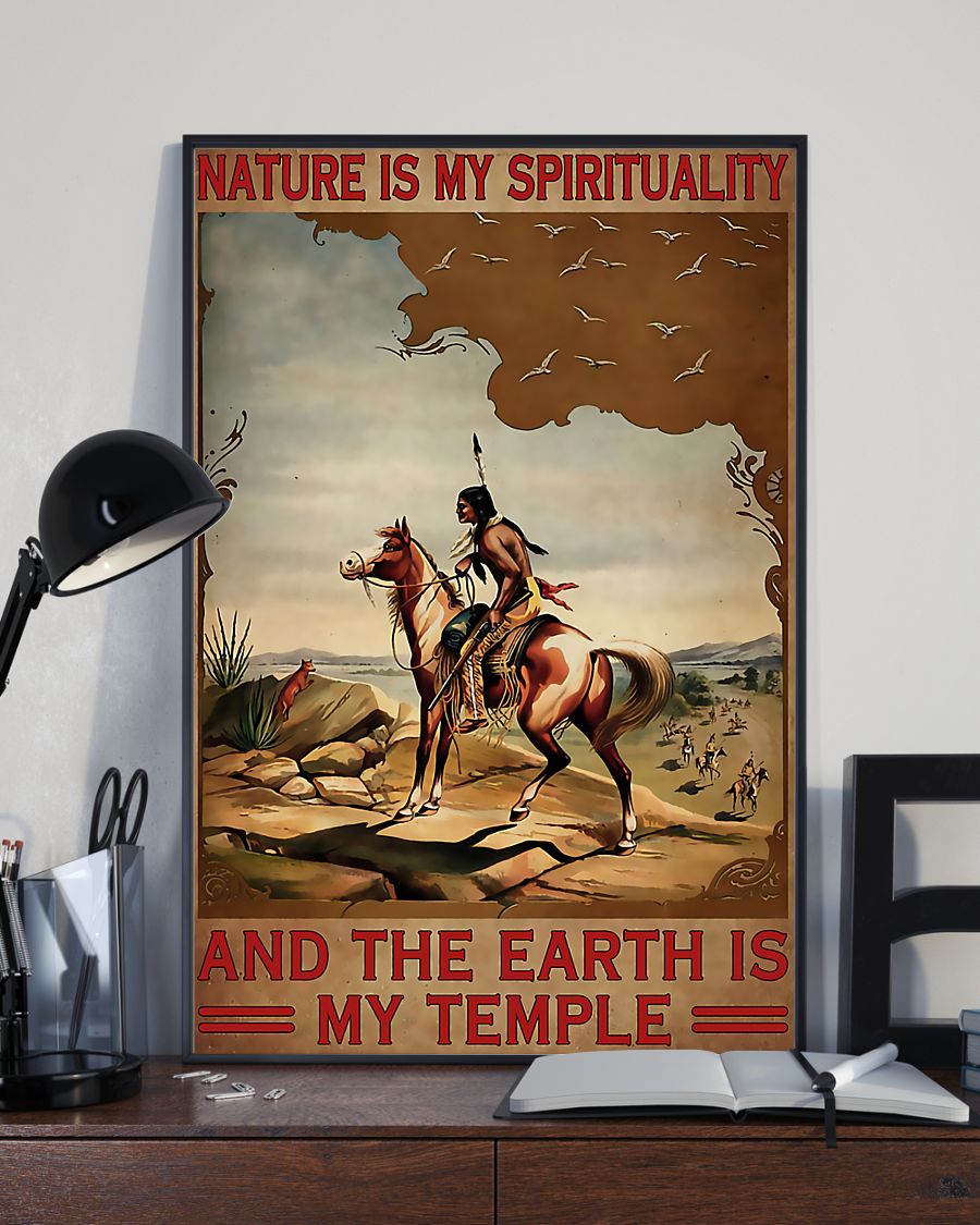 Native American Nature Is My Spirituality Vertical Canvas And Poster | Wall Decor Visual Art