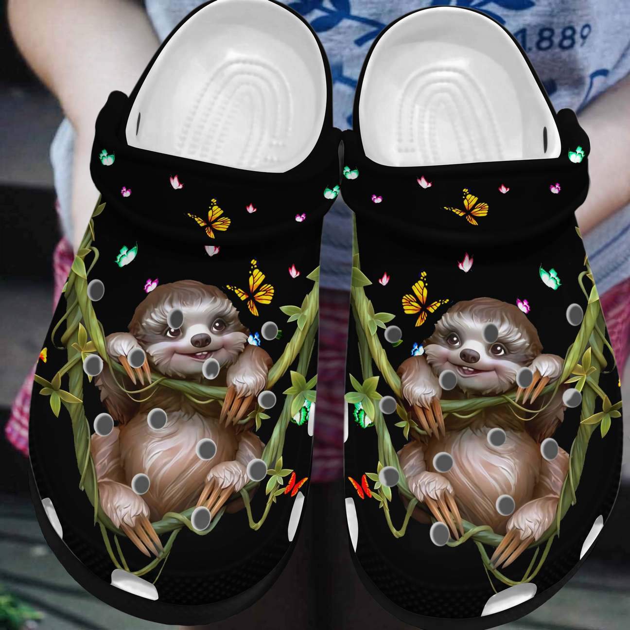 Sloth Personalized Clog, Custom Name, Text, Color, Number Fashion Style For Women, Men, Kid, Print 3D Night