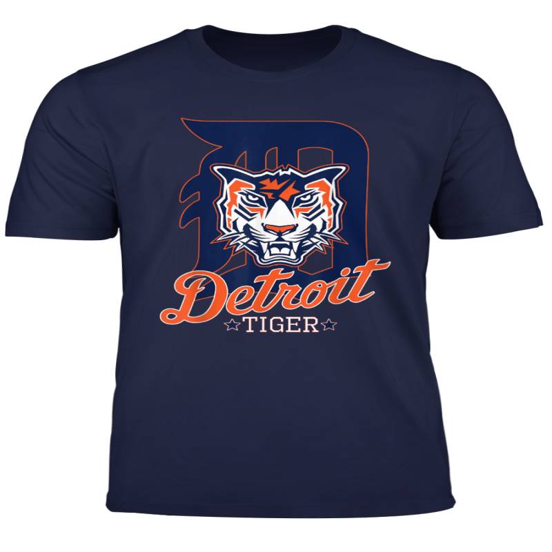 Tiger Face Wild Animal Detroit Michigan Baseball T Shirt