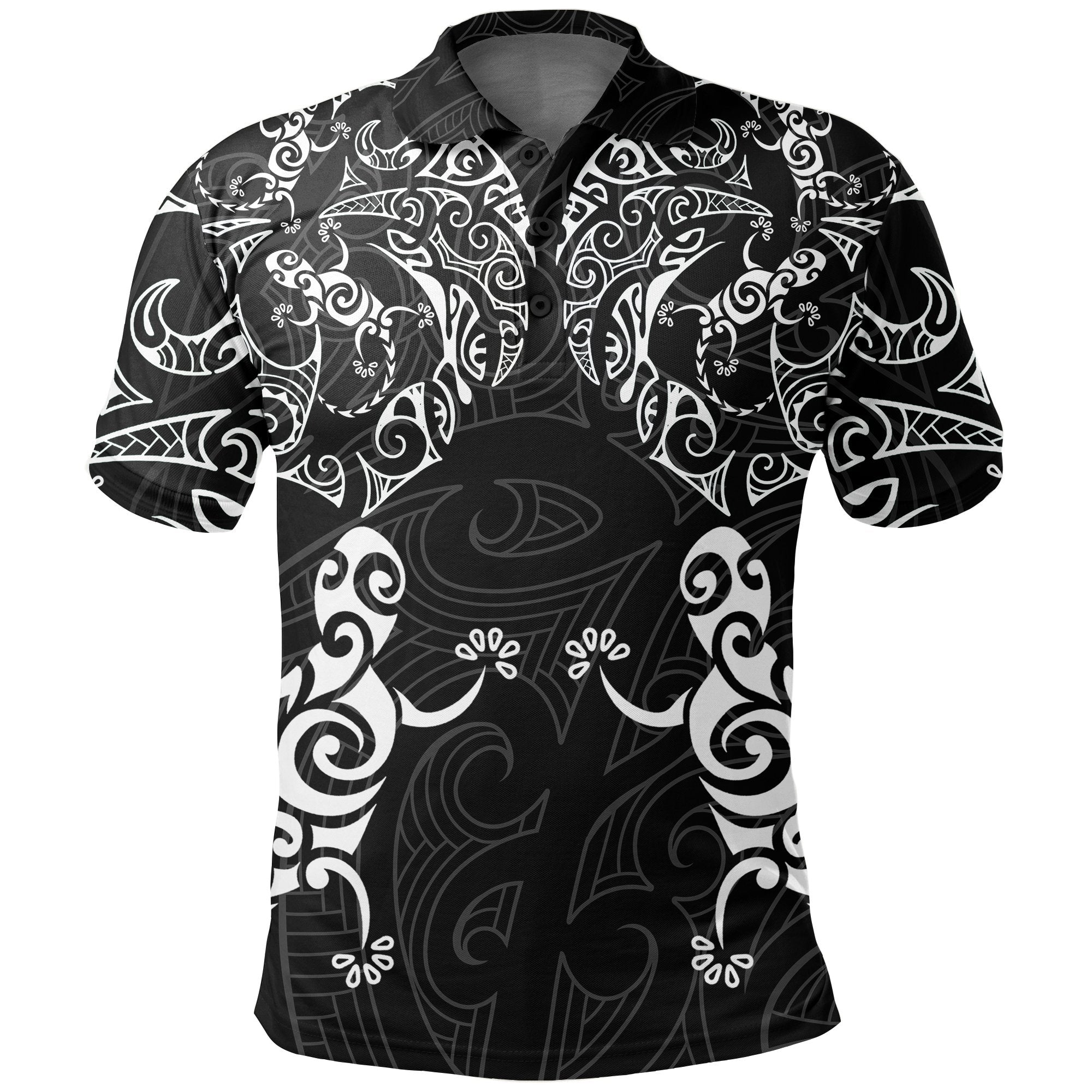 New Zealand Maori Polo Shirt, Tribal Lizard Tattoo Pullover Golf Shirts ...