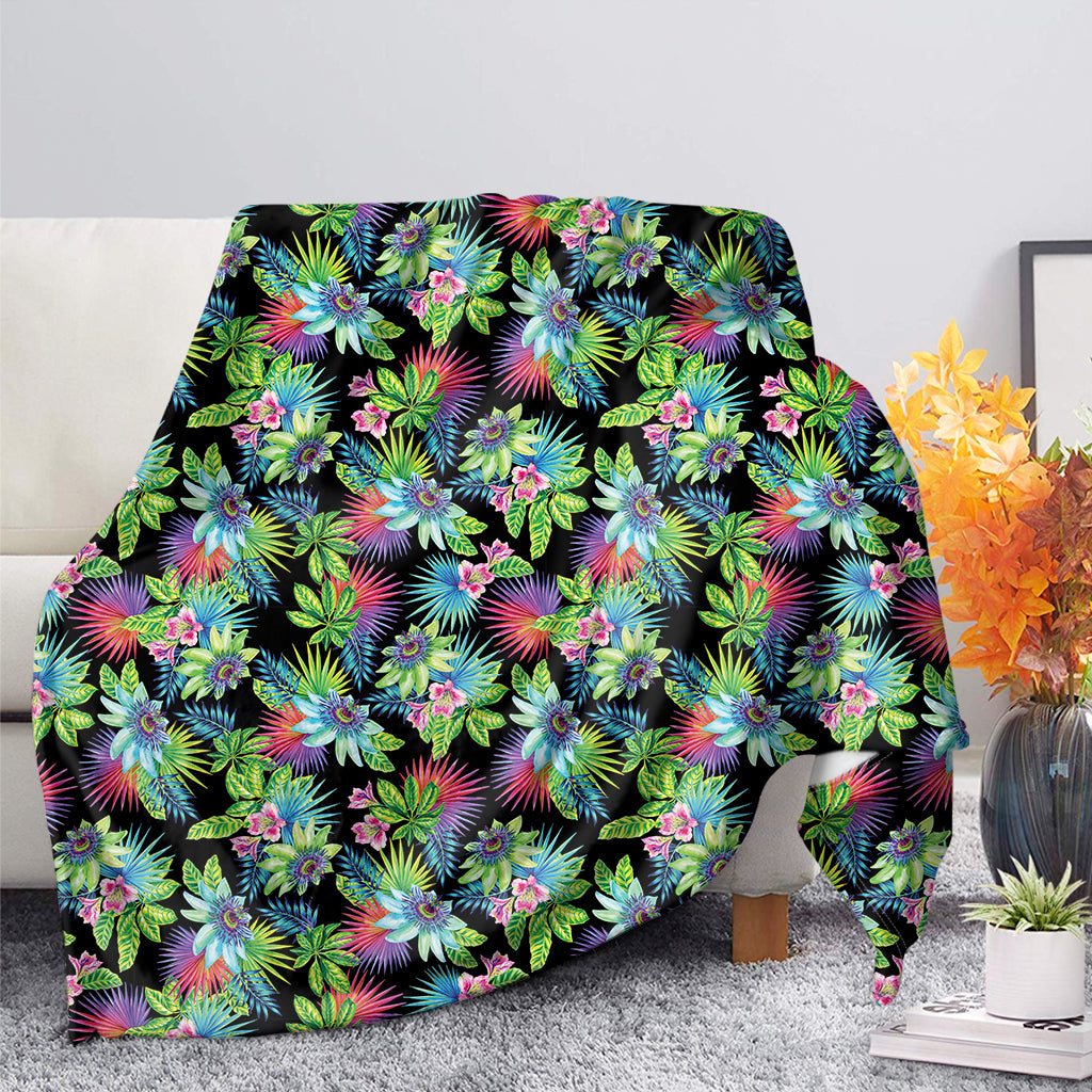 Psychedelic Hawaii Flower Print Blanket Ha95575