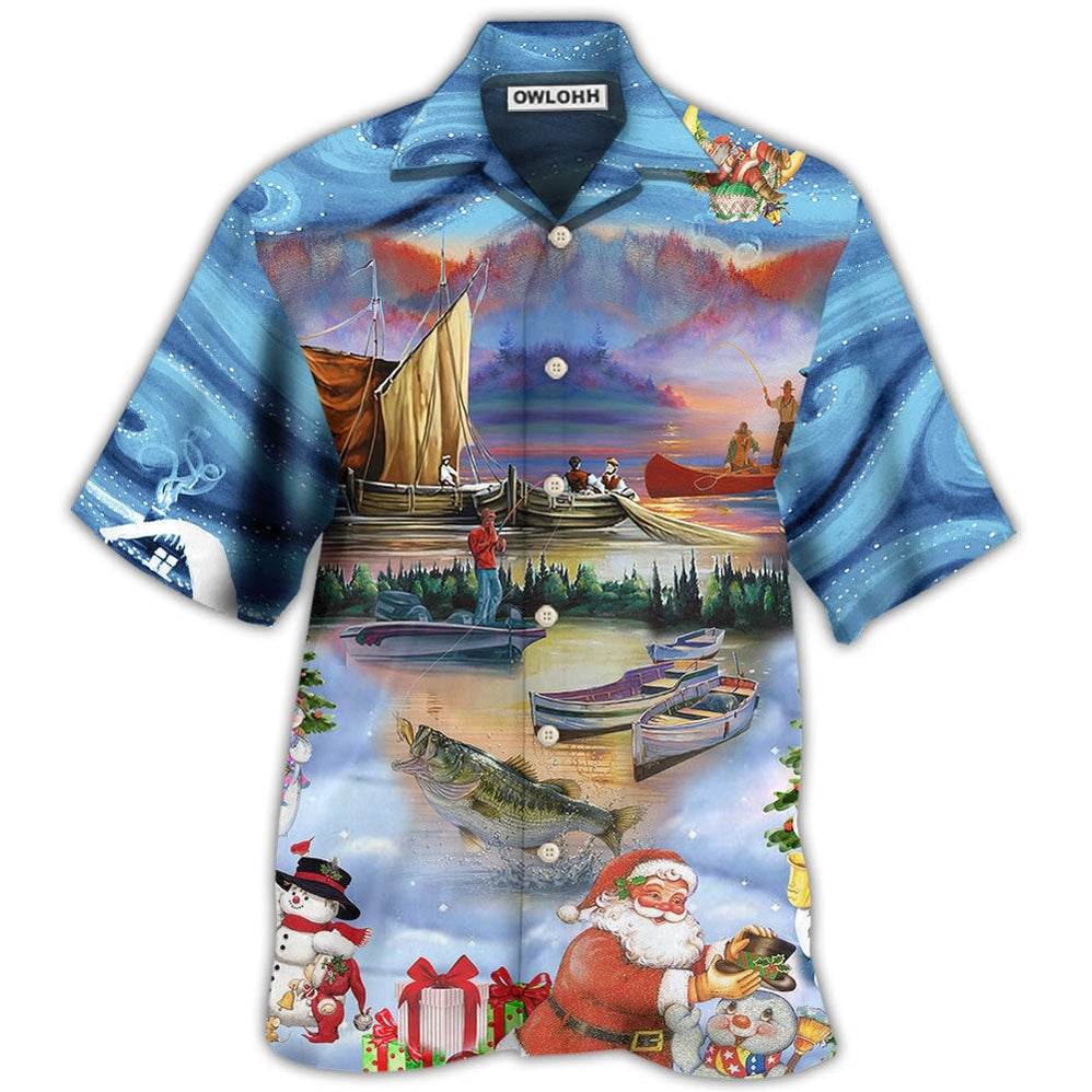 Fishing And Santa Claus Merry Christmas Happy Hawaii Shirt Ha8563