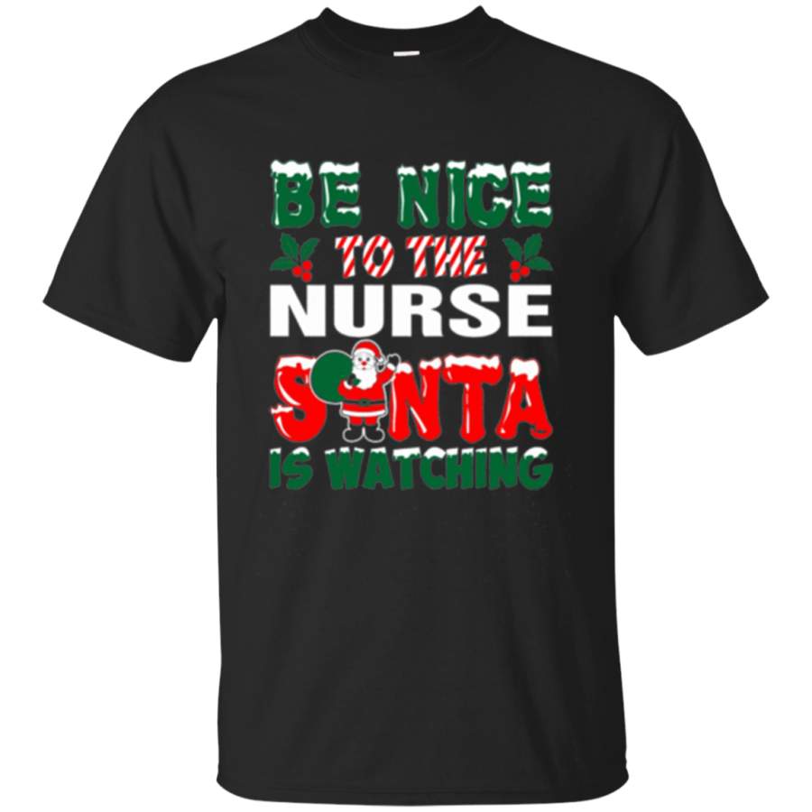 Unisex Ugly Christmas Shirt – Be Nice to the Nurse Long Sleeve Tee 2XL Dark Heather