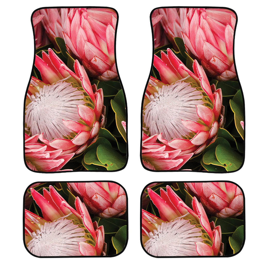 Bunches Of Proteas Print Front And Back Car Floor Mats, Front Car Mat