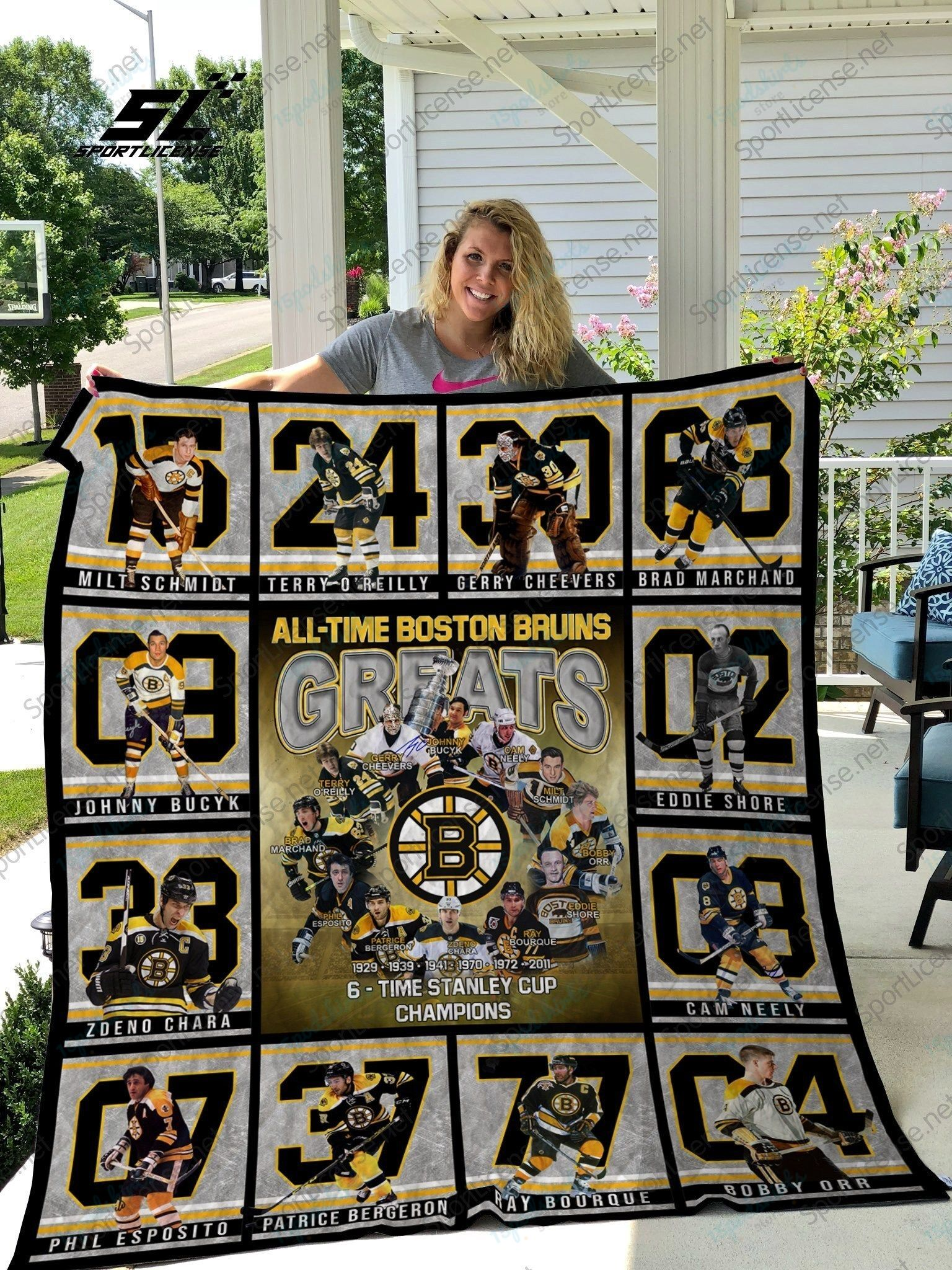 H Boston Bruins L17 Quilt