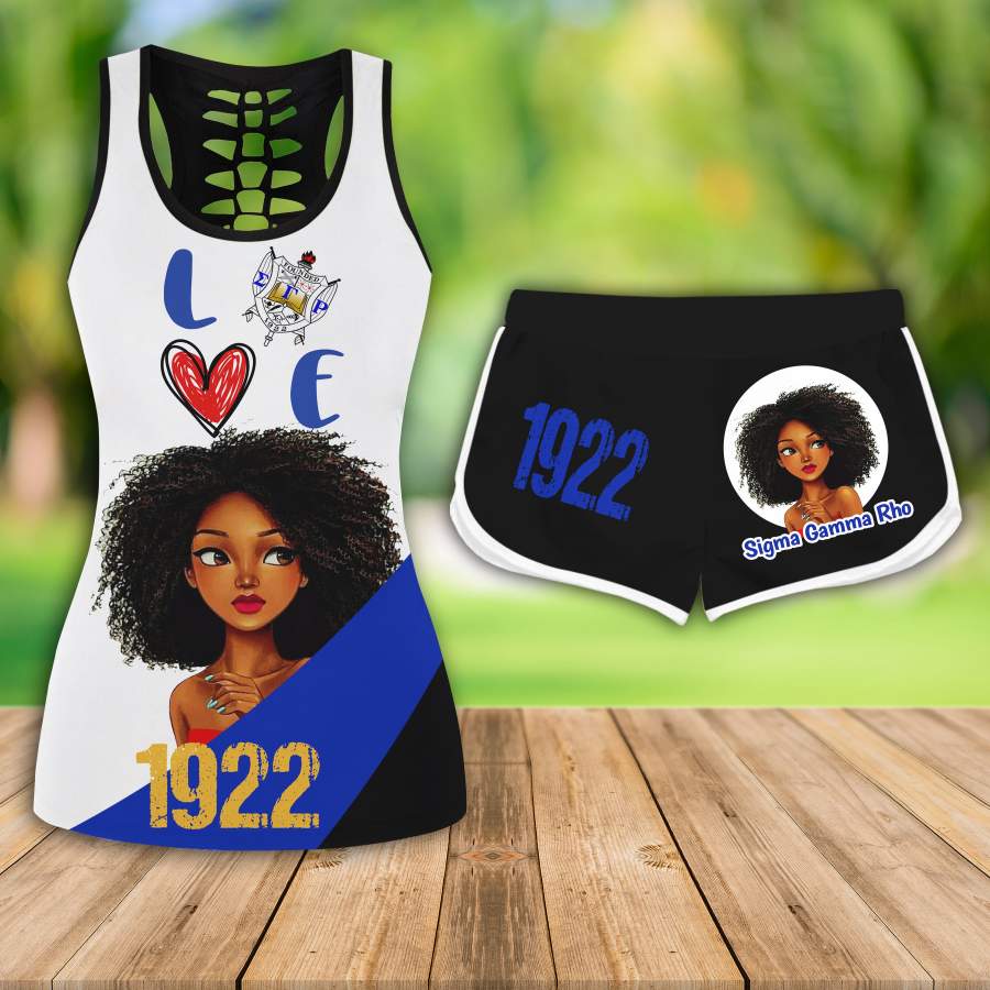 SIGMA GAMMA RHO HOLLOW TANKTOP AND SPORT SHORT OUTFIT 2