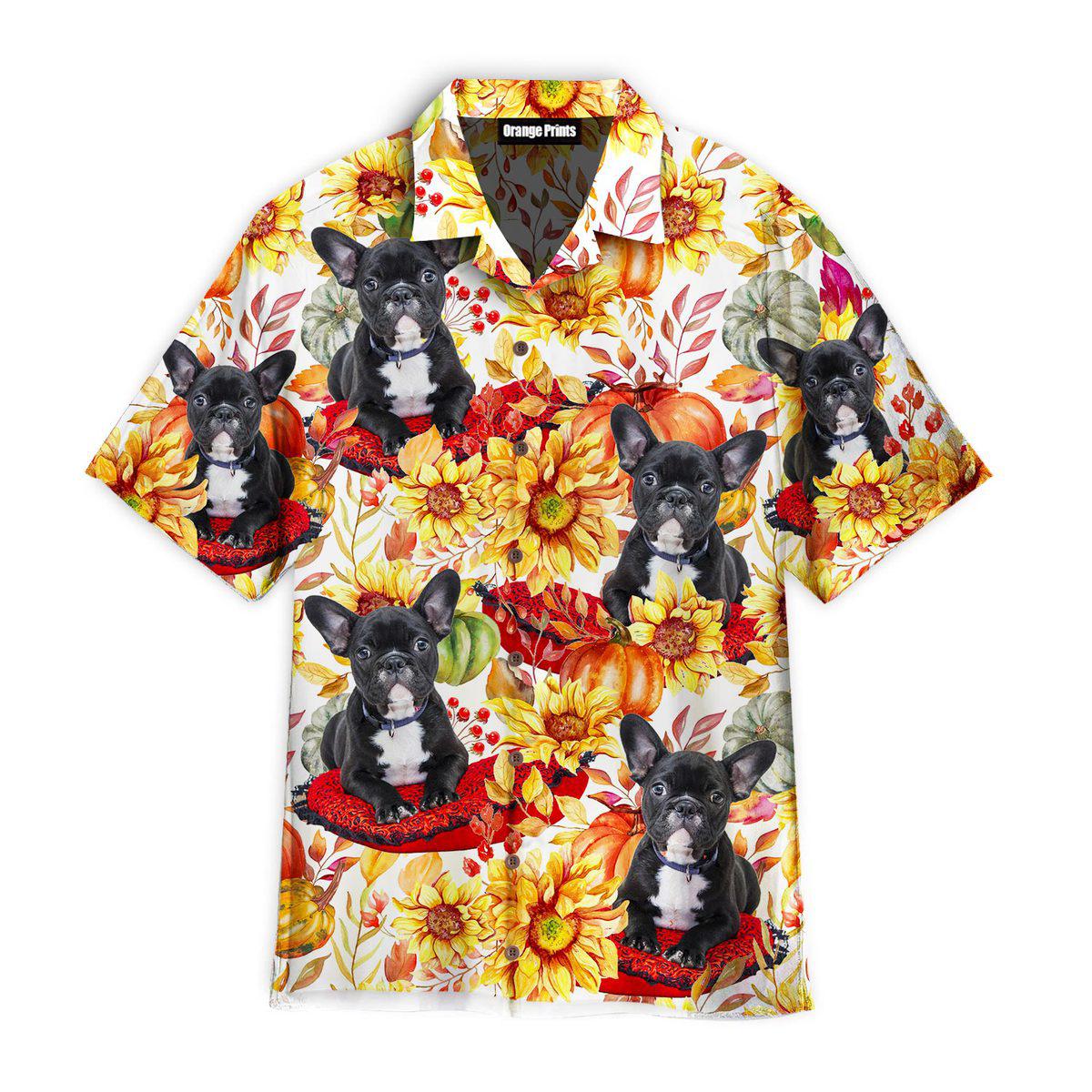 French Bulldog Happy On Autumn Aloha Hawaii Shirts For Men Women Ha29924