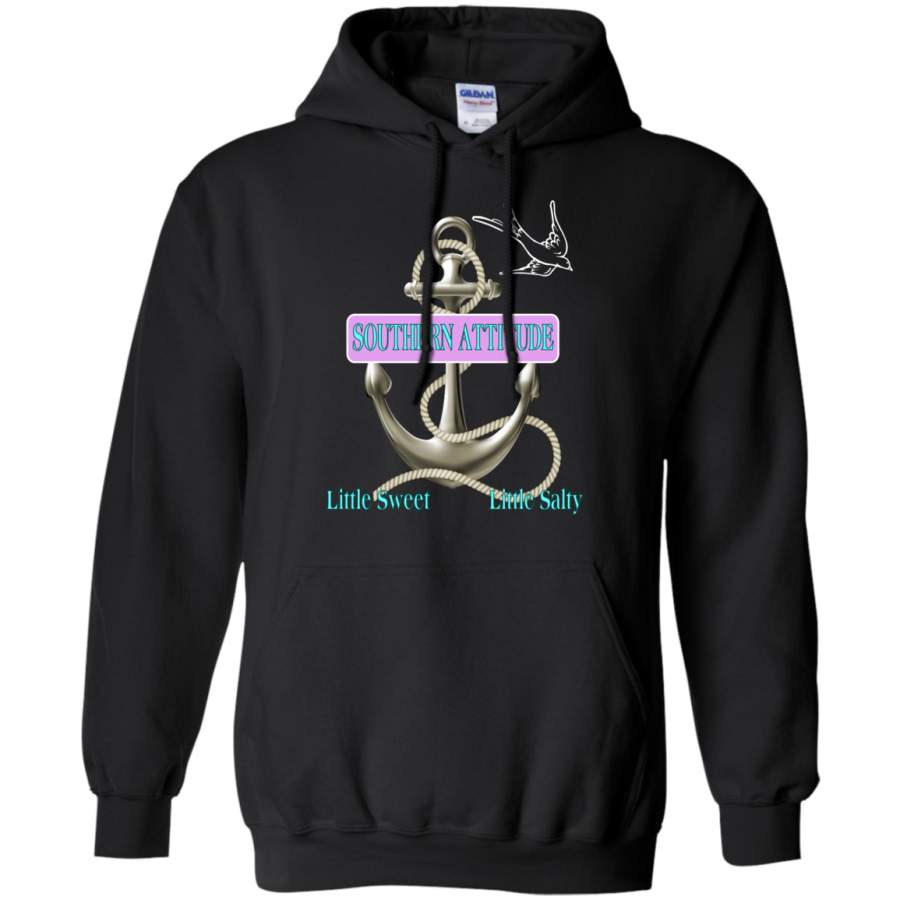 Southern Attitude Salty Anchor Navy Blue Preppy Pullover Hoodie – Teeever.com