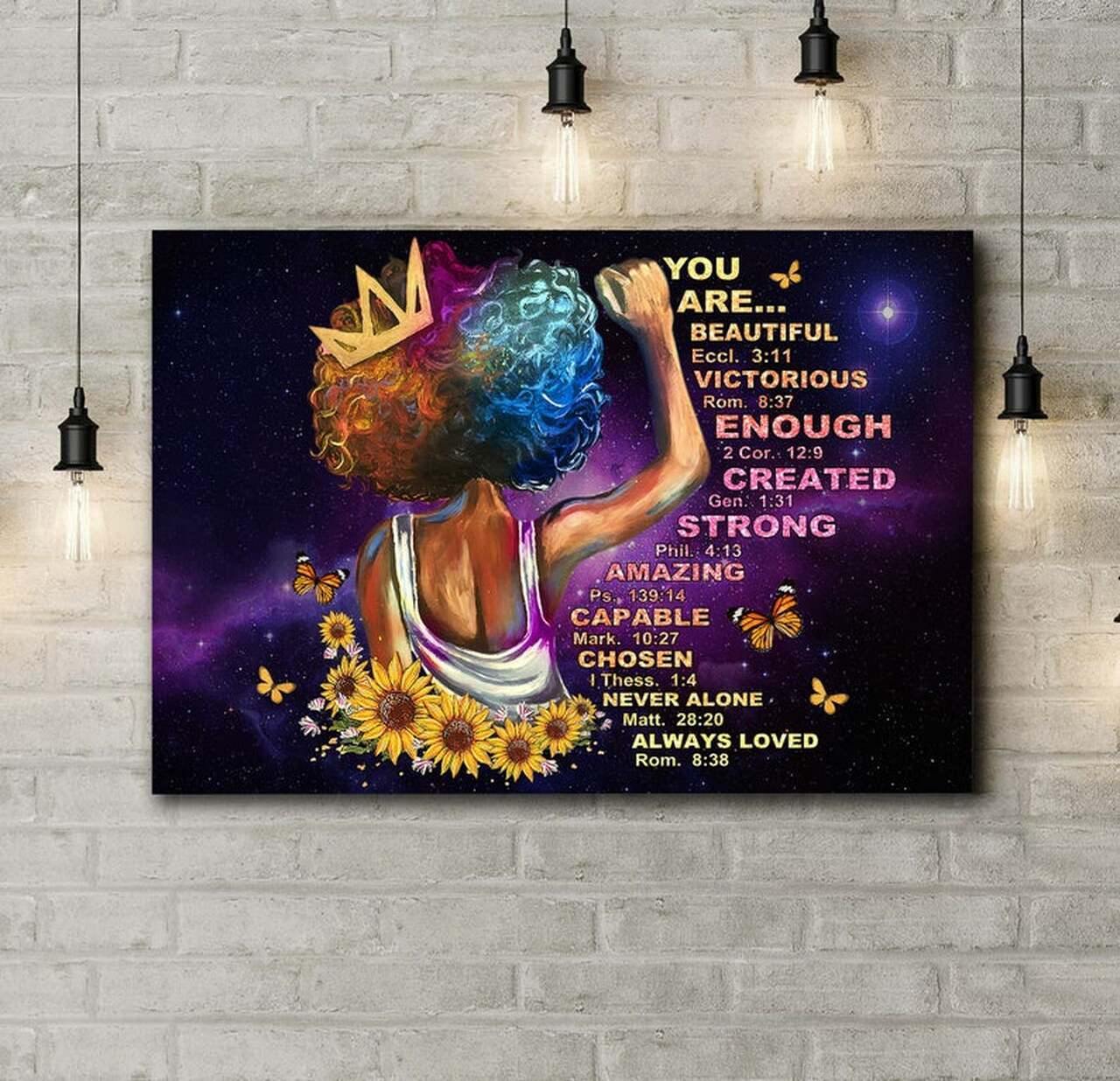 Black Queen God Says You Are – Gift For Home Decor, Best Gift Idea, Gift For Family – Canvas Prints, Matte Canvas