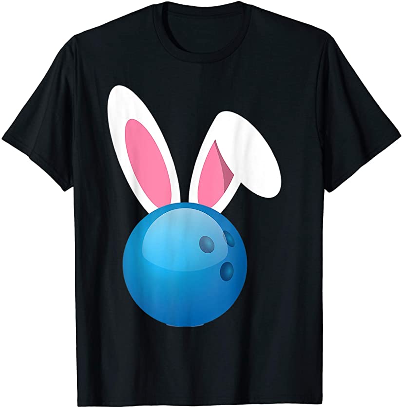 Bowling Playing Ball Tshirt Funny Easter Bunny for Men Women T-Shirt