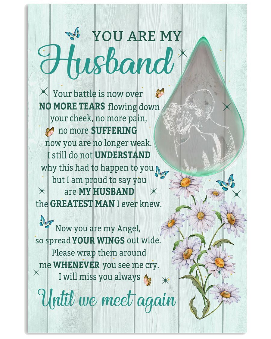 Daisy Butterfly You Are My Husband Memorial Landscape Poster & Canvas Gift For Friend Family Home Decor Wall Art Visual Art