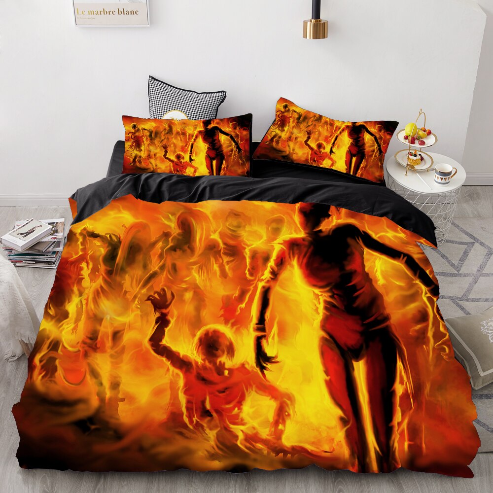 3D Print Bedding Set Custom/Europe/Usa Queen/King,Duvet Cover Set,/Blanket Cover Set Halloween Silhouette Of Man,