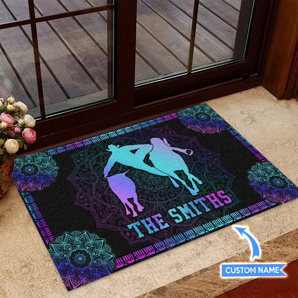 Steer Wrestling Personalized Doormat TRJ20110719