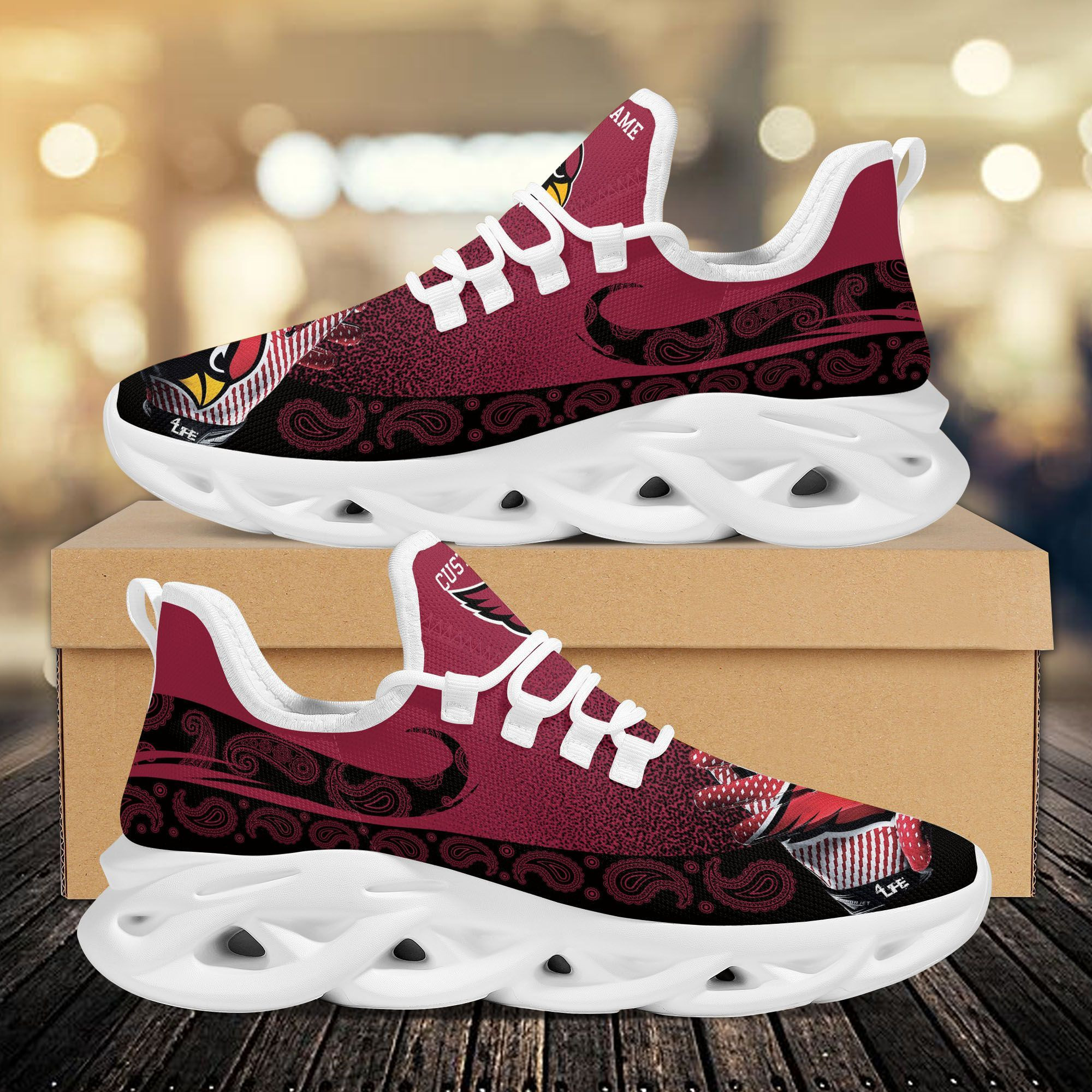 Arizona Cardinals Custom Name Sport Max Soul Sneaker Shoes For Fans