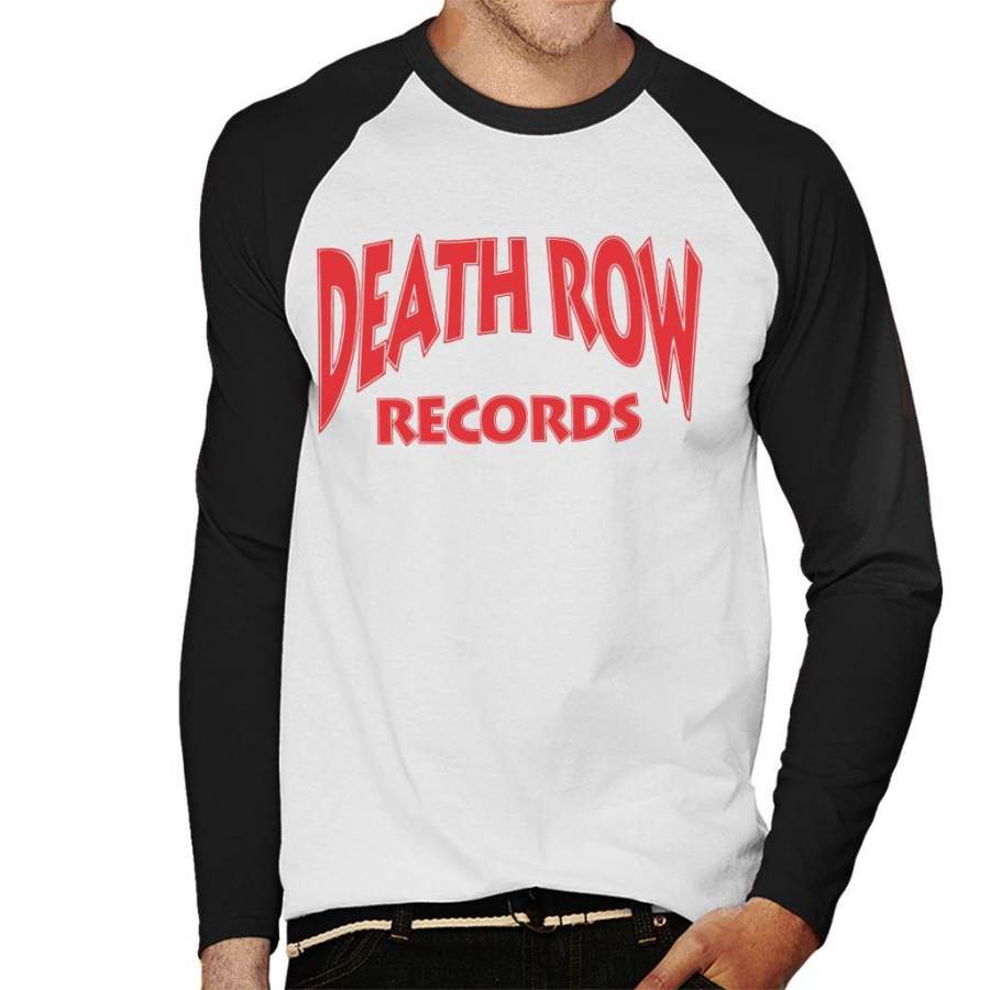 Death Row Records Logo Red Men’s Baseball Long Sleeved T-Shirt