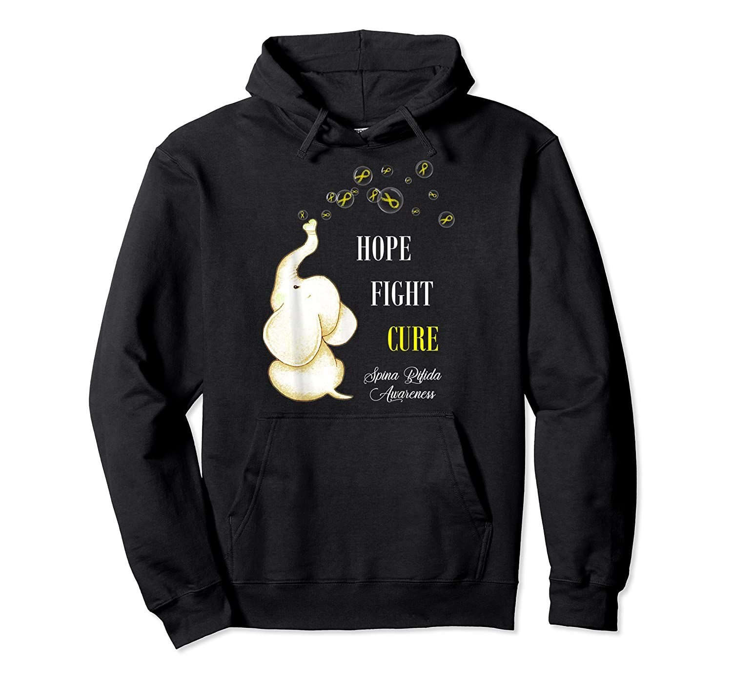 Elephant Yellow Ribbon Spina bifida Awareness Pullover Hoodie, T-Shirt, Sweatshirt