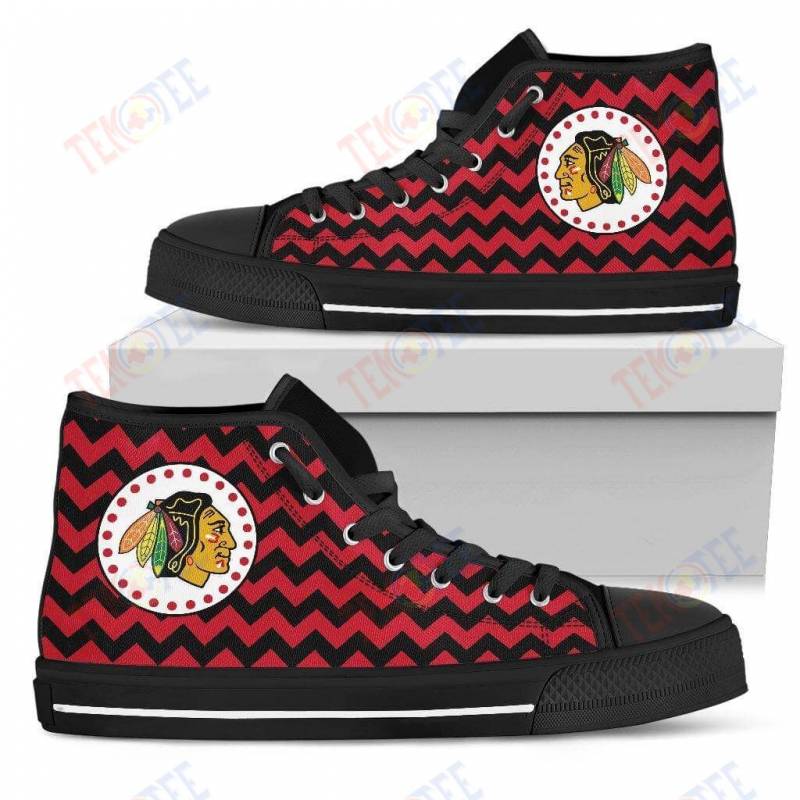 Mens Womens Chicago Blackhawks High Top Shoes Chevron Broncos 3D Printable TMT906